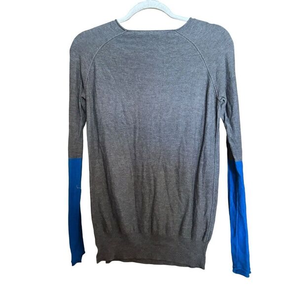 T Alexander Wang Sweater Womens XS Gray Blue Colorblock Wool Silk Blend Pullover - Picture 6 of 9
